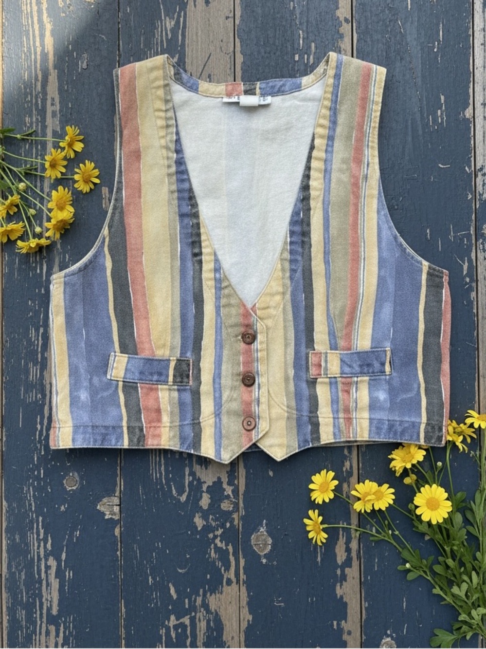 Stampede vintage 90s denim striped vest